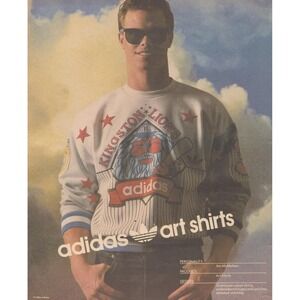 Vintage 1986 Jim McMahon Adidas Print Ad Art Shirts Chicago Bears Superbowl QB